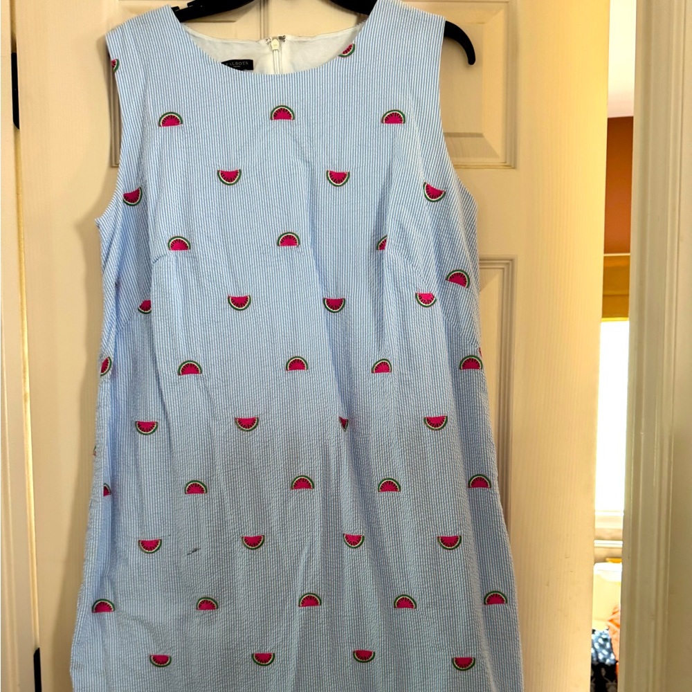 Talbots Blue Sleeveless Sundress Crew Neck